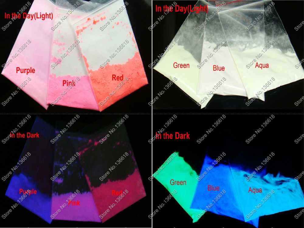 60 ׷ (= 6 ) x  ӿ  ȥ ÷ ۷ο Photoluminescent Fluorescent Phosphor Dust Powder Pigment